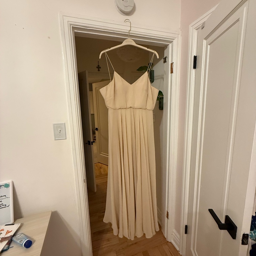 Jenny Yoo Cream Maxi Dress